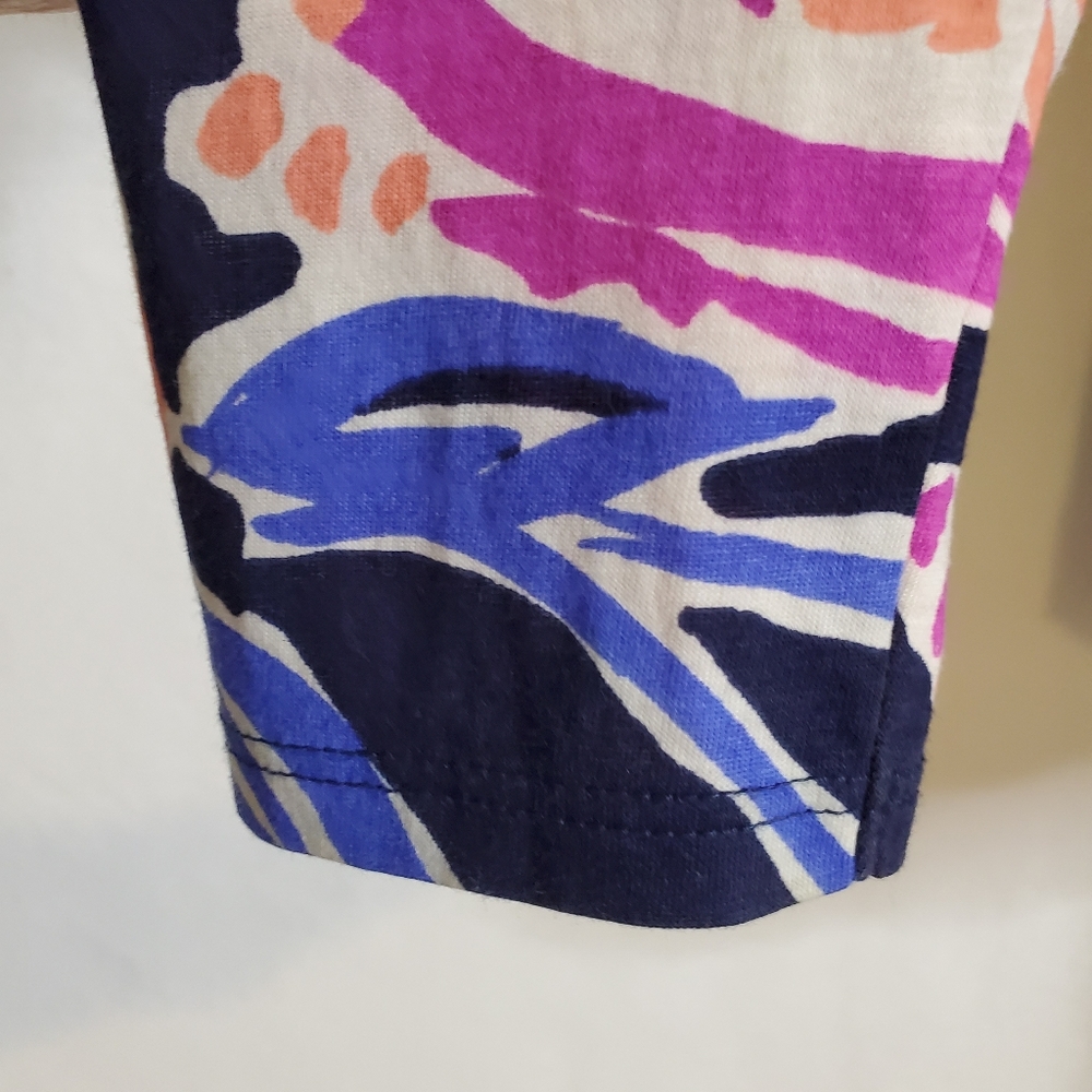 Lilly Pulitzer Talia Top Women Medium Navy Floral Resortwear Beach Comfy Coastal - Picture 5 of 15